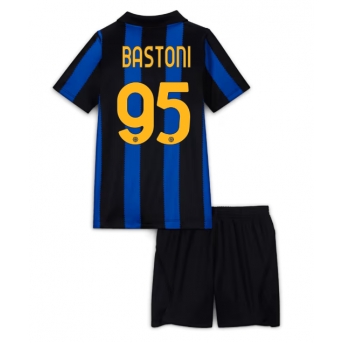 Billige Fotballdrakt Inter Milan Alessandro Bastoni #95 Replika Hjemmedraktsett Barn 2026-27 Kortermet (med bukser)